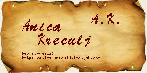 Anica Kreculj vizit kartica